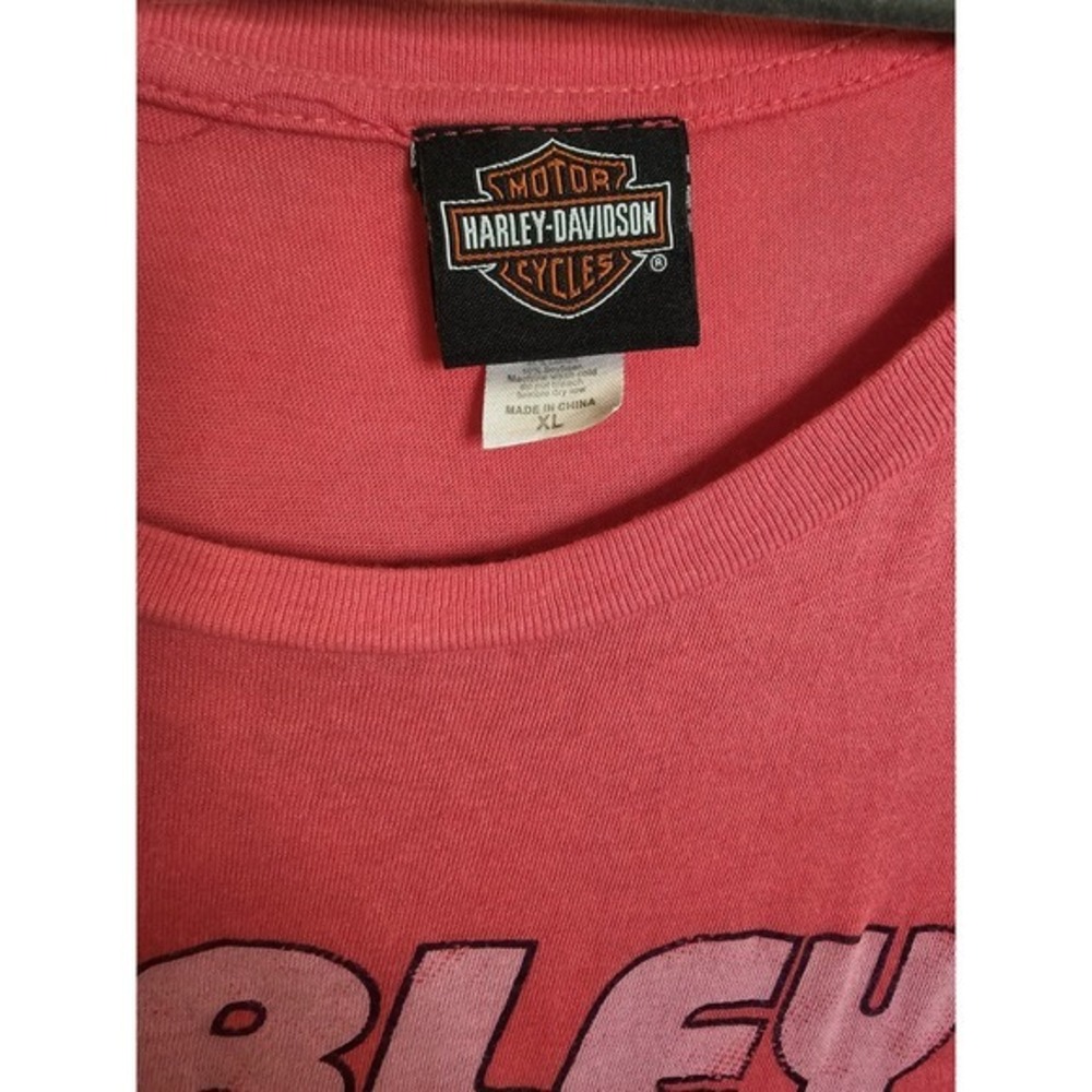 Harley Davidson Womens XL Hot Pink Purple Foil Long Sleeve Sun Denver Colorado - Picture 3 of 7